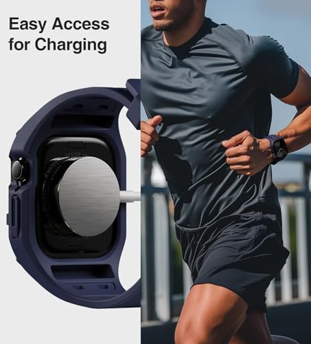 Nereides Watch Band Compatible with Apple Watch Series 11/10 46mm, Rugged Heavy Duty Shockproof Case with Strap for Men (Navy Blue) by Nereides - Image 6