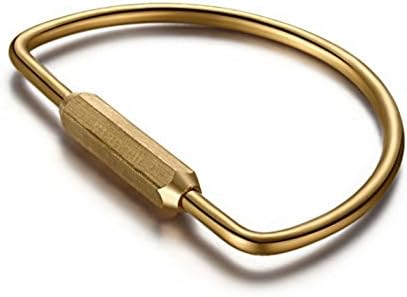SZHOWORLD® Portable Brass Screw Lock D-Shape Key Holder Creative EDC Keychain Tool