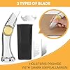 2 Pack Heavy Duty Fixed Roofing Knife with 8 Pcs Replacement Blade, Navajas Para Roofing and Drywall Tools, Shark Vinyl Carpet Knife, Herramientas Para Roofing Utility Cutter