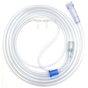 Soft Nasal Cannula 1-Pack – Oxygen Cannula, Curved Prongs, 2Ft Crush-Resistant Tubing – Nasal Tubes, Oxygen Concentrator Supplies – Soft Curved Nose Piece, Standard Size, Standard Flow 6 LPM