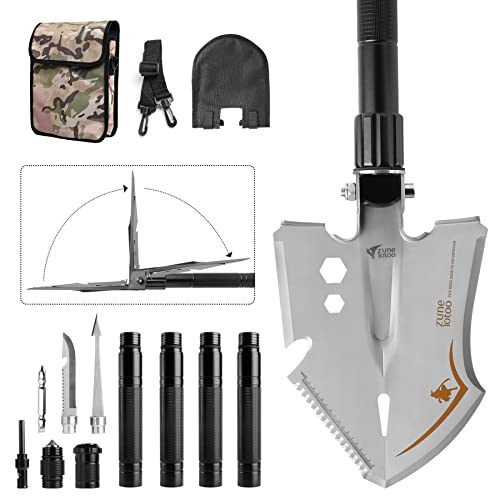 Gramfire Survival Portable 18 In 1 Multifunctional Shovel, 39.3" Folding Tactical Shovel Adjustable Angle, Military Grade Spade For Outdoor Camping Hiking Fishing Gardening With Bag, Zs-1 #TOP7