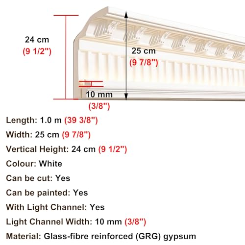 Bordure de plafond 3D et moulure d'angle légère pour papier peint