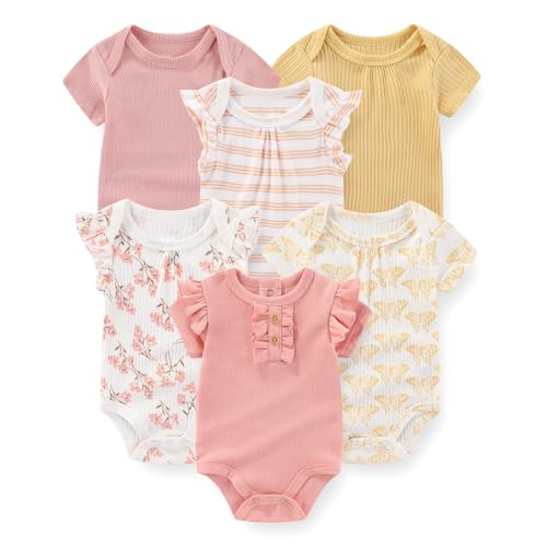 Image of JELYLOVE Fashion Baby Boy Girl Bodysuits 6-Pack Casual Cotton Soft Infants Outfit New born Clothes