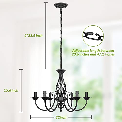 Verron 6-Light Farmhouse Candle Chandelier For Living Room thumb #4