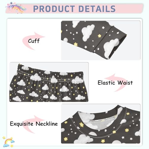 ODAWA Stars Clouds Black Clothes Fall Kids 18M Cotton Clothes Clothing Set4