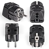 European Adapter Plug, OREI Travel Adaptor for Europe Schuko Countries 2 in 1, for Germany France...