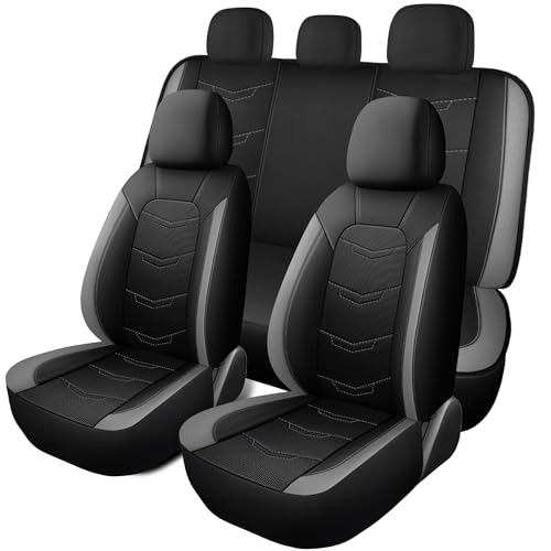 Image of HChengkikz Car Seat Cover, Breathable and Sporty (Black + Gray)