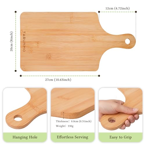 Set de 3 tablas de cortar de bambú con mango miniatura 2