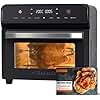 HYSapientia Air Fryer Oven 24L with Rotisserie,Mini Oven Countertop Convection Large Capacity 8 in 1 Digital Screen 1800W electric and grill, Oil Free Cooking,Stainless steel inner,360° Even Heating