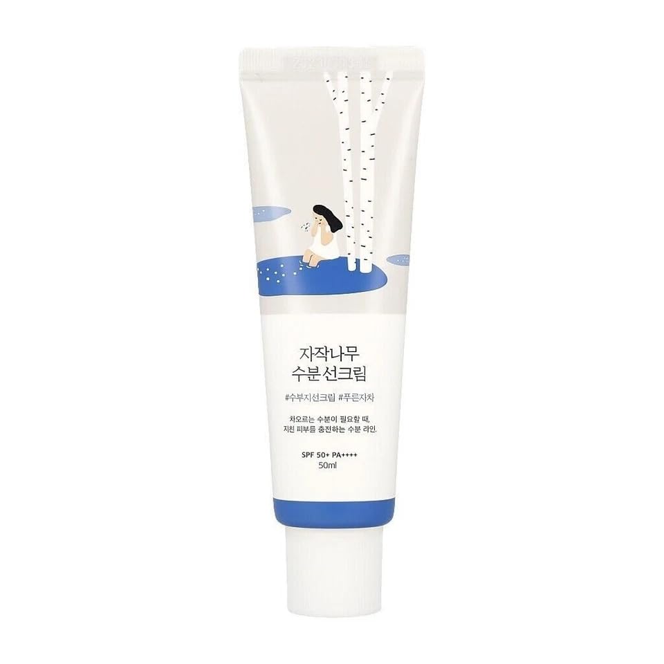 Birch Juice Moisturizing Sunscreen SPF50+ PA++++ Korean Sunscreen for Face, Lightweight Non-Greasy UV Protection, No White Cast, Water Resistant Daily Sun Cream for Sensitive Skin (2 Pack)