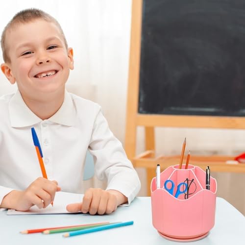 Dubbulon Dönen Kalem Düzenleyici - Kalem Bardak Saksı | Dönen üstü Depolama Kırtasiye Malzemeleri, Fırçalar, Ev ve Okul sı için üstü Düzenleyici - Görsel 2