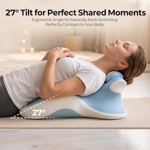 27° Angled Wedge Pillow, Support for Neck Back Waist(Sky Blue & White) - image 6