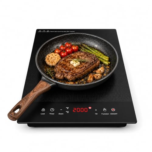 Electric Cooktop, ANHANE 1800W Portable Stove Top, 12' Infrared Single Burner Hot Plate for Cooking, Countertop Ceramic Radiant Cooker with Timer & Child Lock, All Cookware Compatible for RV/Dorm