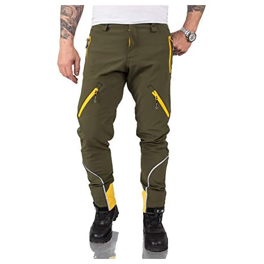 Rock Creek Herren Softshell Hose Cargohose Outdoorhose Wanderhose Herrenhose Wasserdicht Skihose Arbeitshose Winterhose Trekkinghose H-233 Dunkelgrün 3XL
