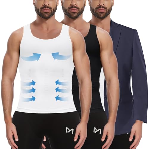 Cacher la gynécomastie : débardeur de compression homme MEETYOO pour affiner la silhouette en 3XL