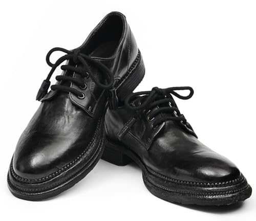 Santimon Men’s Genuine Horse Leather Oxford Dress Shoes – Handcrafted Luxury Derby, Fashion Business-Casual & Formal Wedding Breathable Lining Goodyear-Welt Shoes3
