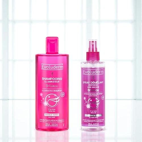 EVOLUDERM - Spray Démêlant Express Brillance - 250 ml - 98% d'Origine Naturelle - Fabrication Française