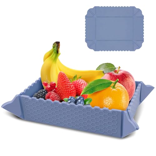 Rumsfel Ciotola pieghevole, Piatto pieghevole da campeggio, Ciotola pieghevole, per frutta per campeggio, escursionismo, snack, insalata, adatta per microonde, congelatore e lavastoviglie