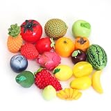 WOSHIMT 20PCS Super-Mini Decor Resin Fruit Set – Ultra-Tiny Realistic Assorted Fruits for Minihouse – Ideal for Miniature Scenes and DIY Craft Projects （20 Kinds of Mixed）