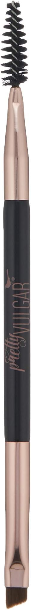 Duo Eye Brow Brush: Vegan Professional Tool, Angled & Spoolie Brush for Eyebrow Shaping & Blending