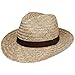 Produktbild New Albany Bogart Strohhut Strandhut Sonnenhut Sommerhut Hut Bogarthut Damen/Herren - Made in Italy mit Ripsband Frühling-Sommer - L (58-59 cm) Natur
