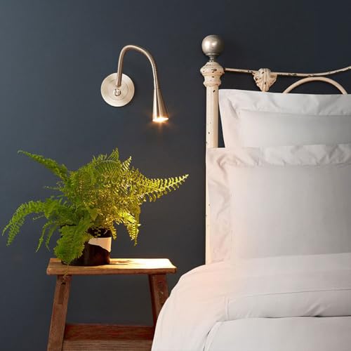 Nikiel Doprowadziły Ściany Montaż Readilight Sconce Nowoczesny z Push Switch, 3000K Łóżko Do Sypialni, Elastyczne Ściany/Nikiel