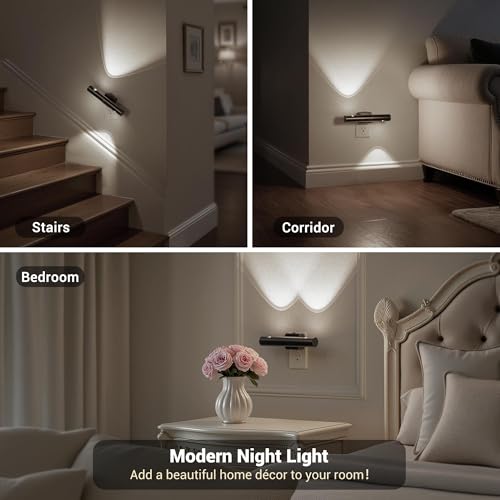 Image of JandCase Dusk-to-Dawn Sensor Night Light, 5000K Daylight White Night Lights Plug into Wall, Adjustable Brightness 0-100LM, Dimmable LED Night Lights for Bathroom /Hallway /Bedroom /Stairway, 2 Pack