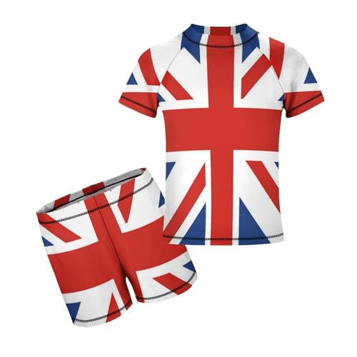 Union Jack FlagChildren's Casual Swimsuit Set - Simple and Versatile7-9Y（120cm）