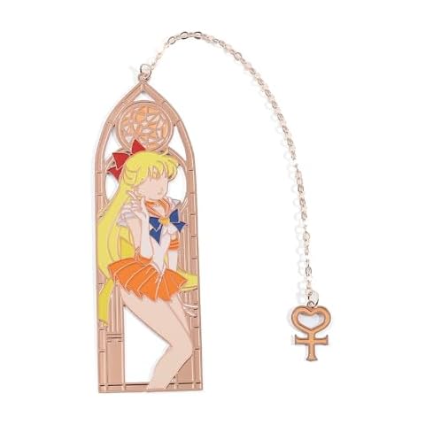 5 Style Anime Magical Girl Book Marks - Metal Bookmarks Gifts for Girls, Anime Fans, Book Lovers Student Men Women, Birthdays, Christmas, Valentine, School Supplies Book Accessory (Orange Girl) Cover