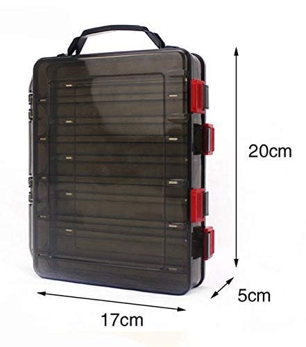 KöderBox Fischköder Box Tackle Box Hardbait Köder Box,Angelköder Box,Doppelseitig Jig, Minnows, Haken, Zubehör, Aufbewahrungs Box (Grau(10 Gitter))