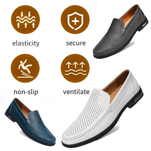 Men's Leather Loafers, Slip-on Dress Shoes, Comfortable Casual Driving Shoes, Men's Oxford, Suitable for Work, Business,Office and Other Occasions4