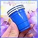 Yaure Joy 30 Pcs Disposable 2oz Shot Glasses Plastic Cups for Wedding, Graduation Party, Beer Sample Taste Serving, Birthday (Blue)