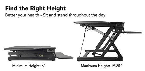 Mount-It! 48" Electric Adjustable Standing Desk Converter 2 Monitors, Adjustable Stand Up Desk Riser for Monitors, X-Large Motorized Workstation Topper with Keyboard Tray for Home Office, Black