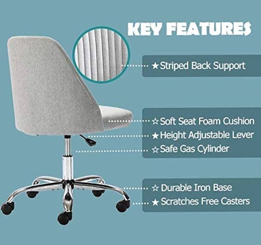 truck furniture  DESKWORK CHAIR 美品 WALEAF Criss Cross Chair with Wheels,Armless Cross Legged