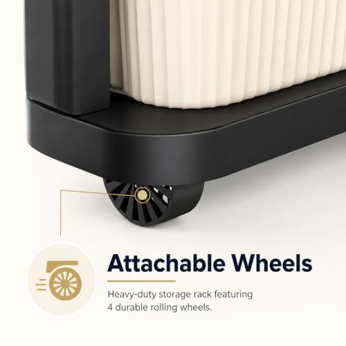 Image of Heavy Duty Plastic Storage Drawer with Wheels | Modular Cabinet for Bedroom, Office, Home or Classroom| Chest of Drawers Organiser for Cosmetics, Kitchen items, Toys (White & black, 7)
