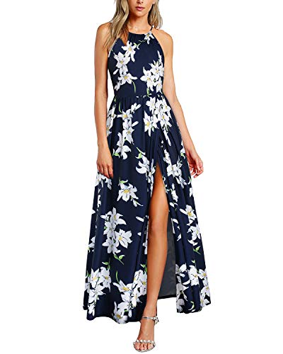 Image of KILIG Women's Summer Floral Beach Flowy Split Maxi Long Dresses