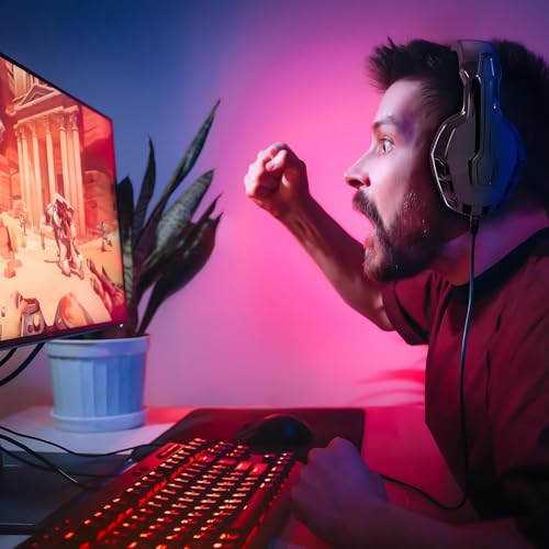 Image of Drumstone {Exclusive 1+1 Year Warranty) Wired Gaming Headset with Microphone, Over Ear Gaming Headphones for PS5, PS4, Xbox One, Nintendo Switch, PC, Laptop, Noise Isolating Gaming Mic, 3.5mm Jack