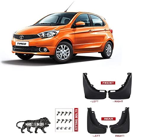 AutoMoto O.E Quality Cup Type Mud Flaps Splash Guards Front and Rear for Tata Tiago All Models (Set for 4)