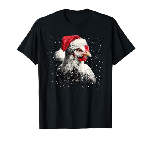Chapeau de Père Noël Amusant en Forme de Poulet pour Amoureux des Animaux T-Shirt