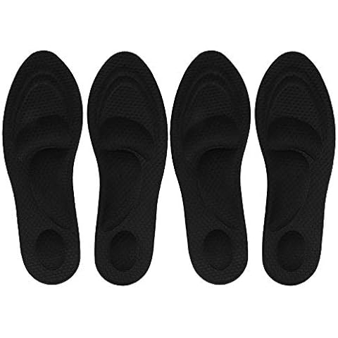 Alvinlite Shoes Insole, 2 Pair Orthotic Arch Support Insoles 4D Jacquard Shock Sweat Absorb Breathable Sponge Shoe Pad (Man-Black) Cover