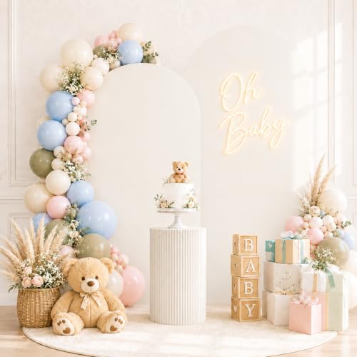 Image of 2 Pack Arch Backdrop Stand and Cover Set (7.2FT /6FT), Balloon Arch Stand | Metal Background Arch Stand, Backdrop Arch Frame, Wedding Arch for Backdrop (Ivory Cover)