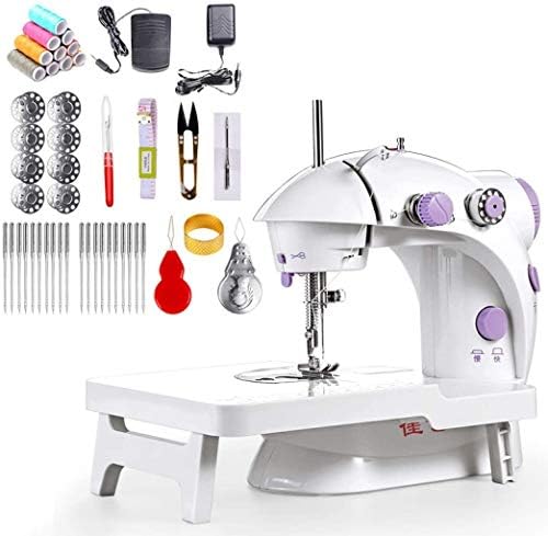 Electric Portable Sewing Machine with Extension Table and Foot Pedal Dual Speed Crafting DIY Tool Set for Beginners