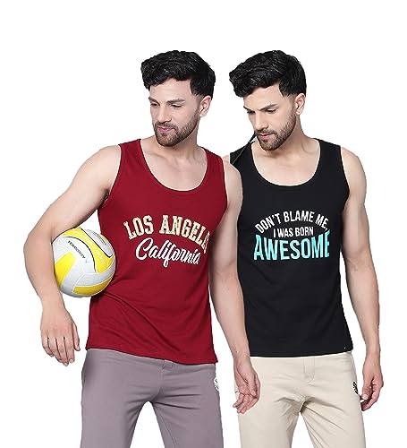 Image of Designer Men Vest Versatile Cotton Sando /Baniyan /Ganji for Boys - Perfect for Gym Workouts, Vacations, and Beaches