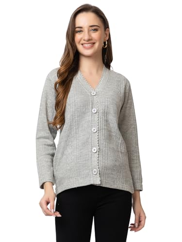 Image of Women's Warm Woolen Cardigan - Stylish Full Sleeve Knitwear for Winter, Cozy & Elegant Sweater