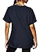 WonderWink Women's Four Way Stretch Y-Neck Top, Navy, Small