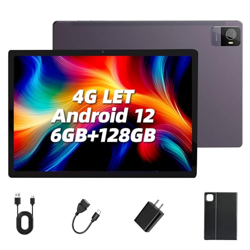 Elepad Tabletas Android 2K de 10.51 pulgadas, duración de la batería durante todo el día, tablet de seis núcleos + visualización grande, 128 GB ROM 6 GB RAM, 5 MP+13 MP tabletas de doble cámara PC