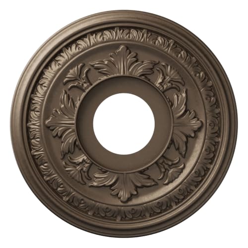 Image of Ekena Millwork 13 inchOD x 3 1 /2 inchID x 3 /4 inchP Baltimore Thermoformed PVC Ceiling Medallion (Fits Canopies up to 5 1 /4 inch), UltraCover Satin London Grey