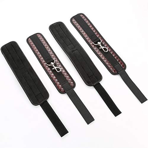 exreizst Silver Spreader Bar and 4 Adjustable Leather Straps Set Sports Exercise