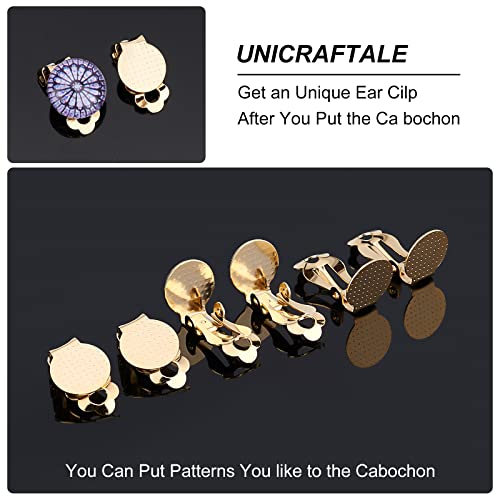 UNICRAFTALE 30pcs Golden Clip-on Earring Findings with Flat Round Tray Stainless Steel Clip-on Earring Components Non-Pierced Earrings for DIY Jewelry Making - Image 4