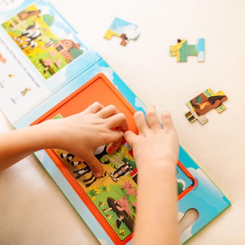 Image of Melissa & Doug Take-Along Magnetic Jigsaw Puzzle Set - On the Farm (2 x 15 Piece) Travel Activity Toy for Preschoolers and Kids Ages 3+ - FSC Certified (Pack of 12)